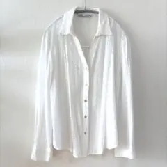 ZARA 長袖シャツ ブラウス ホワイトのサムネイル