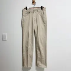 ボブソンレディス　カジュアルパンツ　ストレートパンツ　センタープリーツ　ベージュ