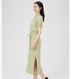 snidel ワンピース 白 アイボリー プリーツルーズニットワンピ スナイデル