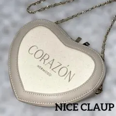 ♡ハートロゴショルダーバッグ♡NICE CLAUP ロリータ　チェーン