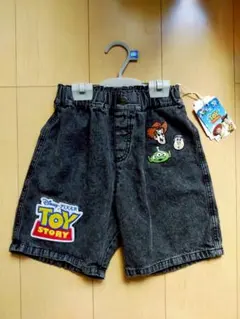 130サイズ デニムパンツ ブラック 黒 トイストーリー ディズニー しまむら