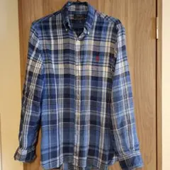 Polo Ralph Lauren 長袖シャツ M 青系チェック