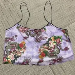 Bershka ドラゴン柄 キャミソール パープル Mサイズのサムネイル