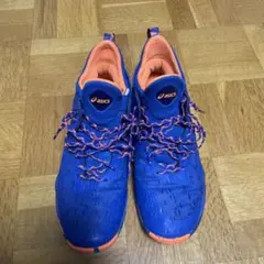 asics バスケットボールシューズ 青/オレンジ