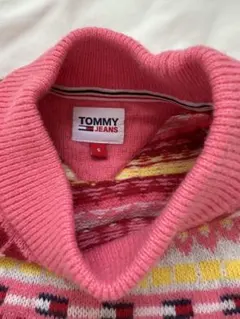 TOMMY JEANS フェアアイル柄 ニット 長袖 ピンク Sのサムネイル