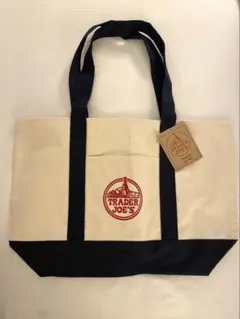 TRADER JOE'S トートバッグ アイボリー/ネイビー