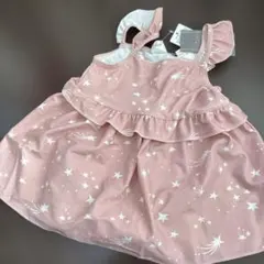 【新品・未使用】ベビー水着(女の子) ピンク 星柄 95㎝