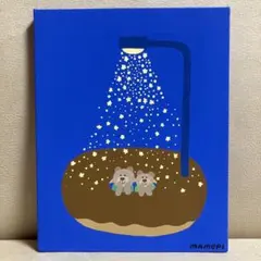 原画【お星様ドーナツ】　F0号　アクリル画