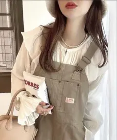 JaVa サンドベージュ オーバーオール Lサイズ