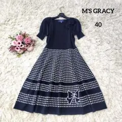 【美品♡希少L】カタログ掲載　エムズグレイシー　フィット＆フレアニットワンピース