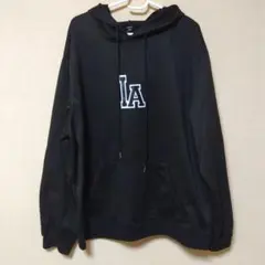 SHEIN 大きいサイズ LA グラフィック プルオーバー パーカー ブラック