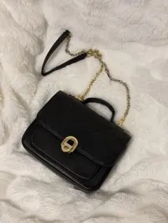 ルタロン　キルティング ショルダーバッグ チェーンバッグ ブラック ゴールド金具