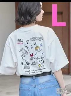 L　ピーナッツ スヌーピー ヴィンテージプリント オーバーサイズ半袖Tシャツのサムネイル