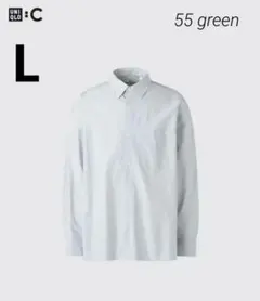 ユニクロc ブロードオーバーサイズシャツ/ストライプ/Green【2025AW】