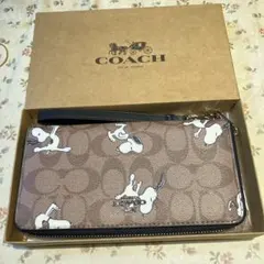 COACH スヌーピー柄 長財布 箱付き