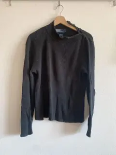 90s Polo by Ralph Lauren ブラックリブセーター