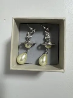 vivienne westwood パール ドロップ ピアス シルバー