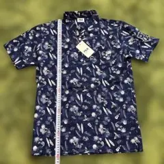 新品Ｌサイズ　フィラゴルフメンズUVカット吸汗速乾ストレッチサッカー素材シャツ