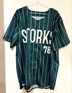 ストライプ柄 ボタンアップ スポーツシャツ
