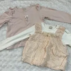 petit main ピンク 長袖カットソー　2枚セット　110