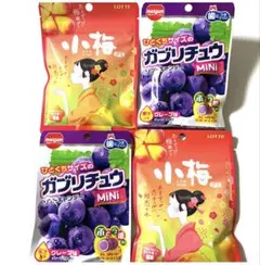 ꧁期間限定⭐️小梅グミ②ガブリチュウミニ②計4袋꧂ 在庫限り・お菓子まとめ売り.のサムネイル