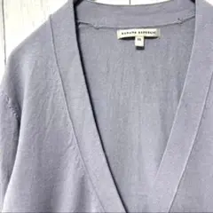 バナナリパブリック ラベンダーパープル XS カシミヤシルク混ロングカーディガン