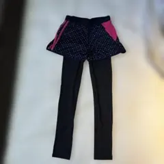 黒とピンクのドット柄レギンス・ショートパンツ