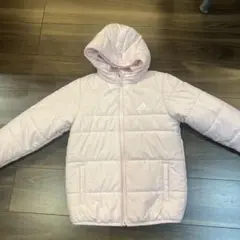 adidas ピンク フード付きダウンコート