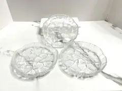 ガラス皿3枚セット　工芸品　アンティーク　食器