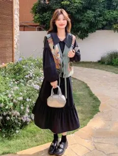 新品✨2点セットワンピース×可愛いベスト✭