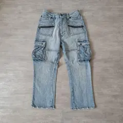00s Y2K クロップドパンツ ギミックデニム　カーゴデニム ストレートのサムネイル