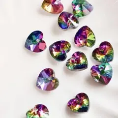 〈ヴィトレイユ〉ハート クリスタル ガラス ビーズ 約10mm