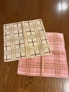 BURBERRY チェック柄 タオルハンカチ 2枚セット