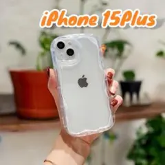 iPhone15Plus用　クリアケース　韓国　推し活　うねうね ウェーブ