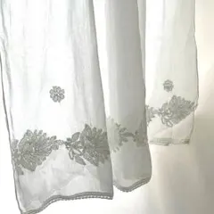 フランスブランドMaison de mondリネン刺繍のカーテン白 - メルカリ