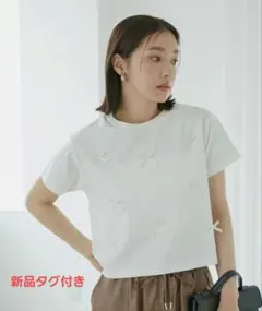 （新品タグ付き）触感冷感 リボンTシャツのサムネイル