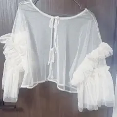 チュール フリル ボレロ ホワイト