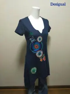 《良品》Desigual デシグアル バタフライ&Dragon 半袖 ワンピース