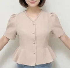 希少 完売品 TRESOR by lana ボタンラインジャケット ベージュ F