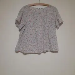 UNIQLO LIBERTY LONDON 花柄 半袖ブラウス 麻100% Mのサムネイル
