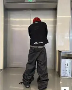 waxed baggy cargo pants opium swagのサムネイル