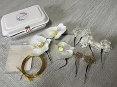 白胡蝶蘭 結婚式　成人式 髪飾り