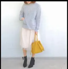 新品 THE SHOP TK ポケット付き畦編みニットプルオーバー