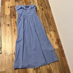 ZARA キャミワンピース ロング丈 ブルー Lサイズ