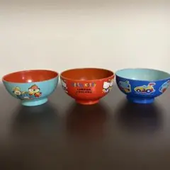 【昭和レトロ】子ども用茶碗 3個セット カラフル