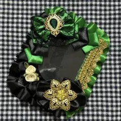 129 硬質ケースデコ レースデコ 緑 黒 B8