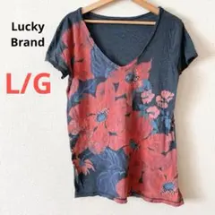 Lucky Brand 花柄 VネックTシャツ L