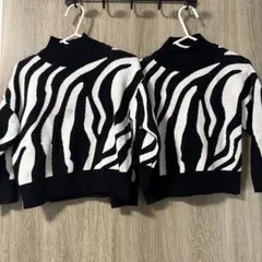 shine ゼブラ　セーター　ニット　兄弟　姉妹