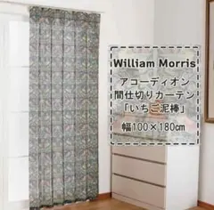 レースカーテン モリス 間仕切りカーテン いちご泥棒 幅100cm×丈180cmのサムネイル