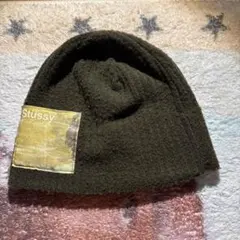 Old Stussy ニット帽 ビーニー オリーブ Largeのサムネイル